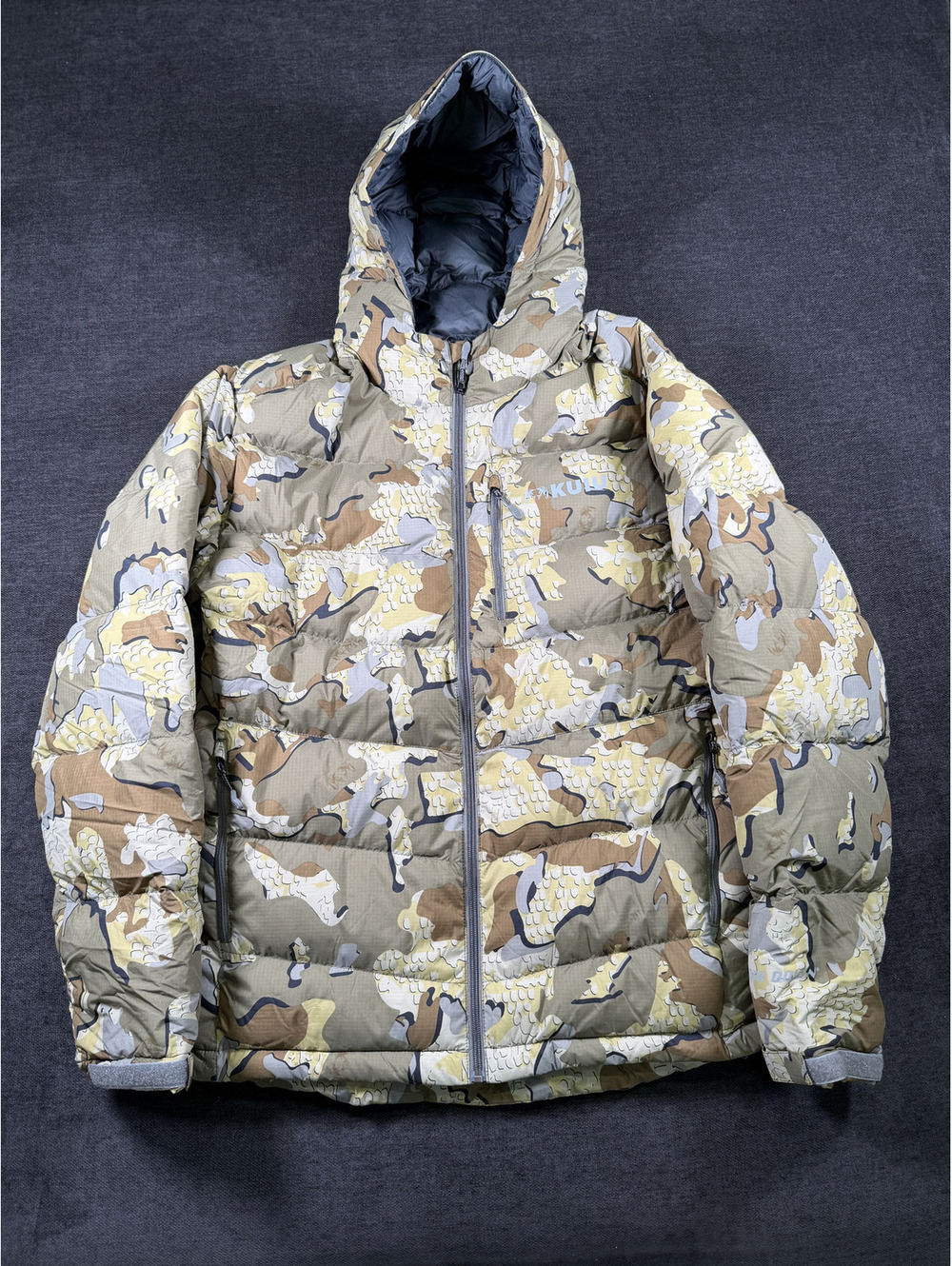 KUIU Super Down Pro XL Puffer Jacket with Camouflage Pattern